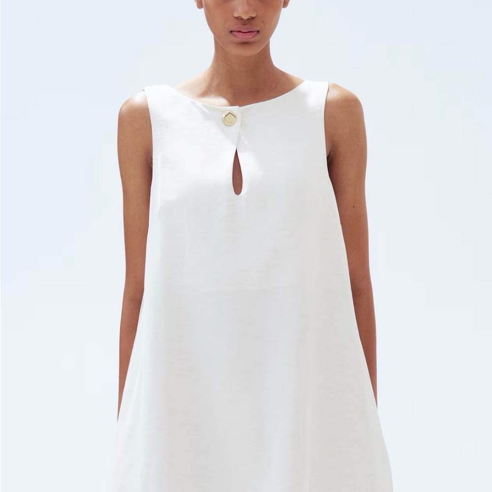 H&M White A-Line Mini Dress